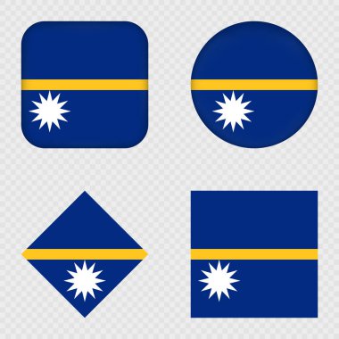 Nauru Bayrak Simgeleri Paketi. Vektör illüstrasyonu.