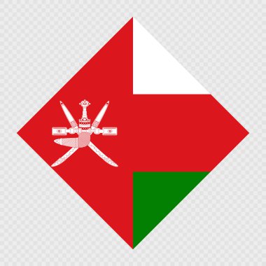 Umman eşkenar dörtgen bayrağı. Vektör illüstrasyonu.