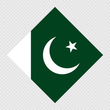 Pakistan eşkenar dörtgen bayrağı. Vektör illüstrasyonu.