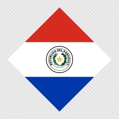 Paraguay eşkenar dörtgen bayrağı. Vektör illüstrasyonu.