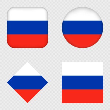 Rusya Bayrak Simgeleri Paketi. Vektör illüstrasyonu.