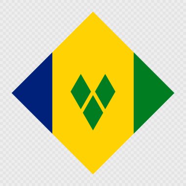 Saint Vincent ve Grenadines eşkenar dörtgen bayrağı. Vektör illüstrasyonu.