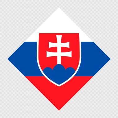 Slovakya eşkenar dörtgen bayrağı. Vektör illüstrasyonu.