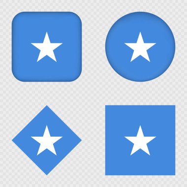 Somali Bayrak Simgeleri Paketi. Vektör illüstrasyonu.