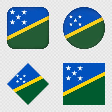 Solomon Adaları Bayrak Simgeleri Paketi. Vektör illüstrasyonu.