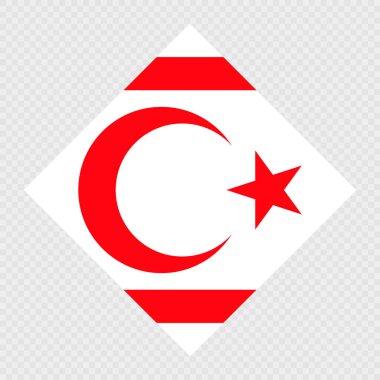 Kuzey Kıbrıs Türk Cumhuriyeti eşkenar dörtgen bayrağı.