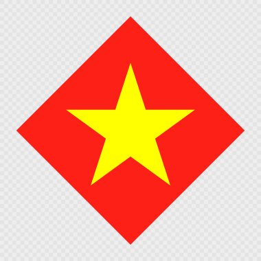 Vietnam eşkenar dörtgen bayrağı. Vektör illüstrasyonu.
