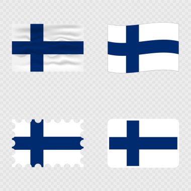 Finlandiya ulusal bayrağı dört farklı stilde.