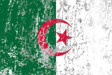 Grunge etkisi olan Cezayir bayrağı.