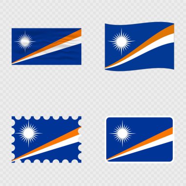 Marshall Adaları ulusal bayrağı dört farklı stilde.