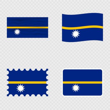 Nauru ulusal bayrağı dört farklı stilde.