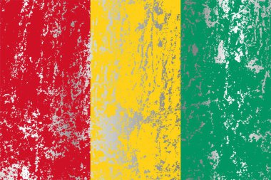 Grunge efektli Gine bayrağı.