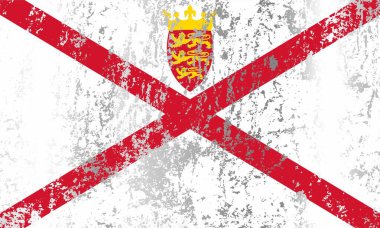 Jersey bayrağı grunge etkisi ile.