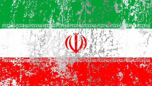 Grunge etkisi olan İran bayrağı.