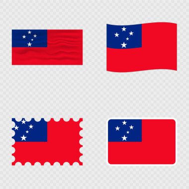 Samoa ulusal bayrağı dört farklı stilde.