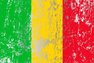 Grunge etkisi olan Mali bayrağı.