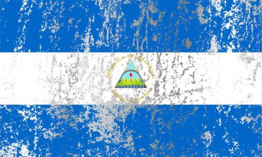 Grunge etkisi olan Nikaragua bayrağı.