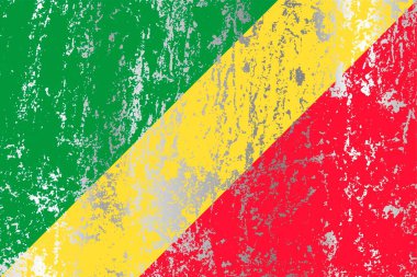 Grunge etkisi olan Kongo Cumhuriyeti bayrağı.