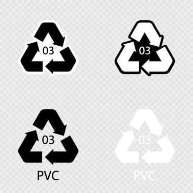 Yüksek yoğunluklu Polyethylene 03 PVC Simgesi.
