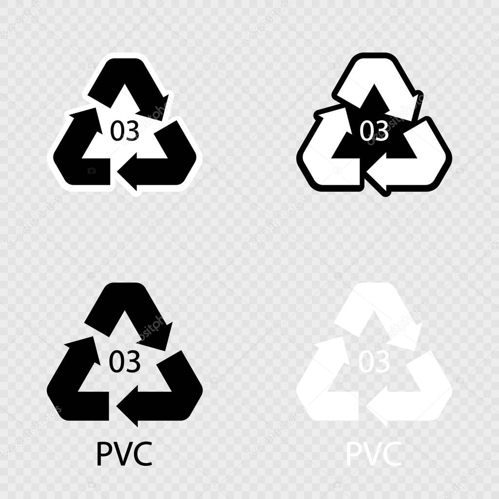 High density Polyethylene 03 PVC Icon set.