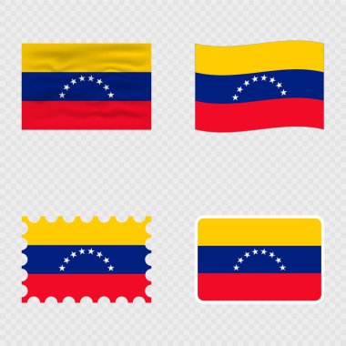 Venezuela ulusal bayrağı dört farklı stilde.