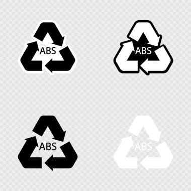 Plastik geri dönüşüm sembolü ABS ayarlandı.