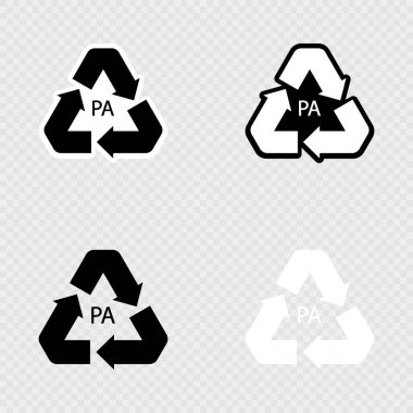Plastik Geri Dönüşüm Sembolü PA Poliyamid Ayarları.