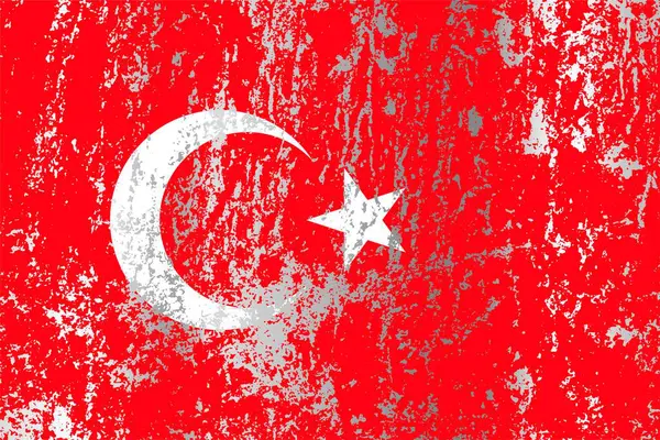 Grunge etkisi olan Türkiye bayrağı.