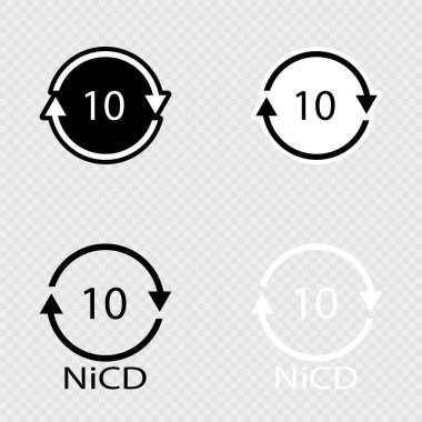 Pil geri dönüşüm kodu 10 NiCD seti.