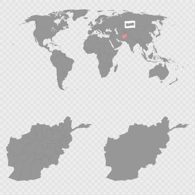 Afganistan Haritası Dünya Konumu ile Ayarlandı.