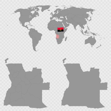 Angola Haritası Dünya Konumu ile Ayarlandı.