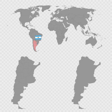 Dünya Konumuyla Arjantin Haritası Ayarlandı.