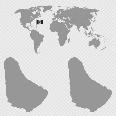 Dünya Konumu ile Barbados Haritası Ayarları.