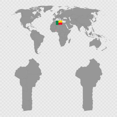 Dünya Konumu ile Benin Haritası Ayarları.