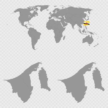 Dünya Konumu ile Brunei Haritası Ayarlandı.