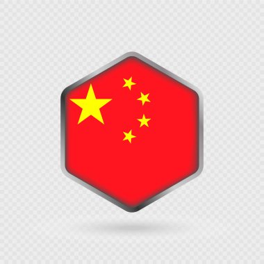 Altıgen şeklinde Çin bayrağı simgesi.