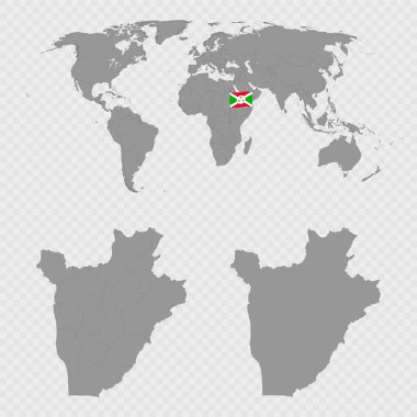 Dünya Konumu ile Burundi Haritası Ayarları.
