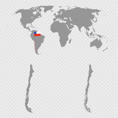 Dünya Konumu ile Şili Haritası Ayarları.