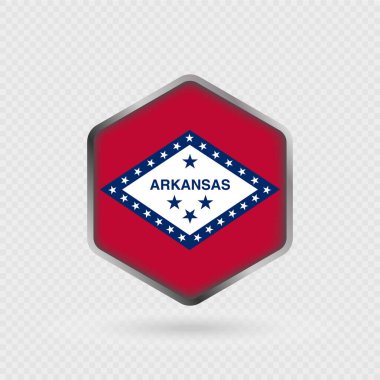 Arkansas Eyaleti Altıgen Şeklinde Bayrak Simgesi.