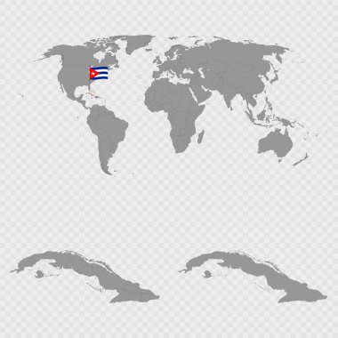 Dünya Konumu ile Küba Haritası Ayarlandı.