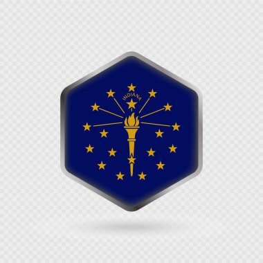 Altıgen Şeklinde Indiana Eyaleti Bayrak Simgesi.