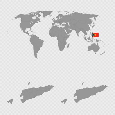 Dünya Konumuyla Doğu Timor Haritası Ayarlandı.