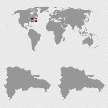 Dünya Konumu Belirlenmiş Dominik Cumhuriyeti Haritası.