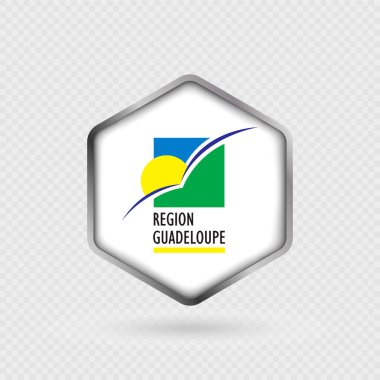 Guadeloupe Altıgen Şeklinde Bayrak Simgesi.
