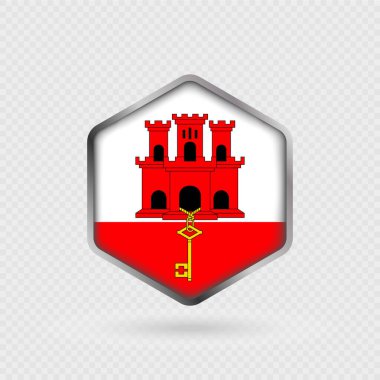 Altıgen Şeklinde Gibraltar Bayrak Simgesi.