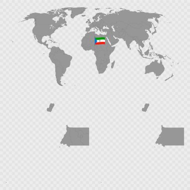 Dünya Konumu ile Ekvator Ginesi Haritası.