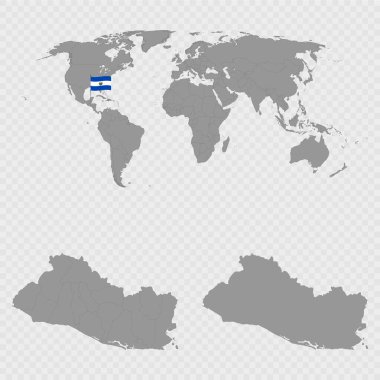 Dünya Konumlu El Salvador Haritası.