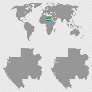 Dünya Konumu ile Gabon Haritası Ayarları.