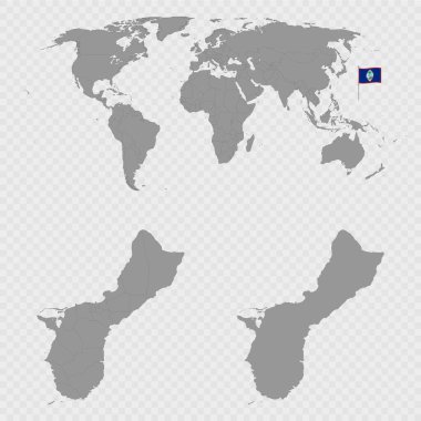 Dünya Konumu ile Guam Haritası Ayarları.