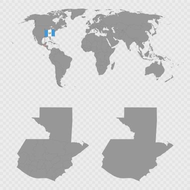 Dünya Konumu ile Guatemala Haritası Ayarları.